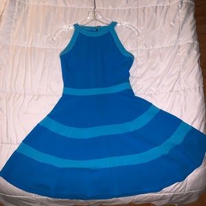 Blue Striped Mini Dress